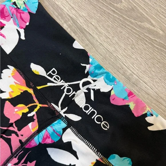 •CALVIN KLEIN PERFORMANCE• FLORAL BIKER SHORTS - Picture 5 of 6